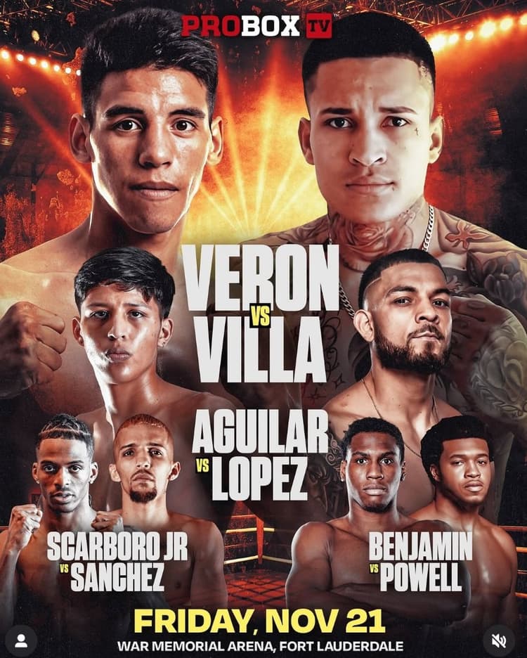 Francisco Veron et Roiman Villa en tête d’affiche de la soirée du 21 novembre