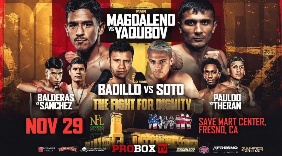 Muhammad Yaqubov affrontera Jessie Magdaleno en tête d’affiche du gala du 29 novembre