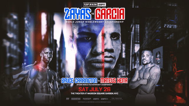 Xander Zayas vs. Jorga Garcia Perez Confirmed For July 26 In NYC, Will Headline Top Rank's Final Show With ESPN