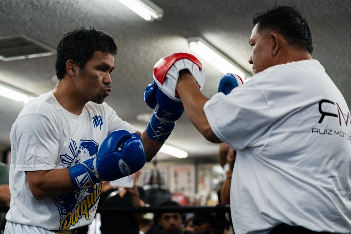 Photos: Manny Pacquiao Putting in Work For Mario Barrios Clash