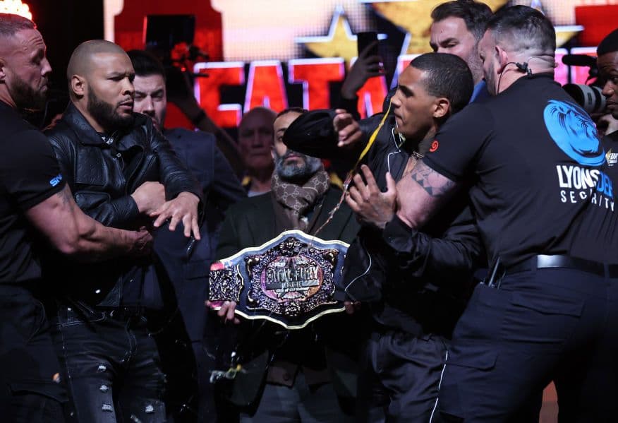 Chris Eubank Jr Slaps Egg In Conor Benn's Face After Fiery Press Conference